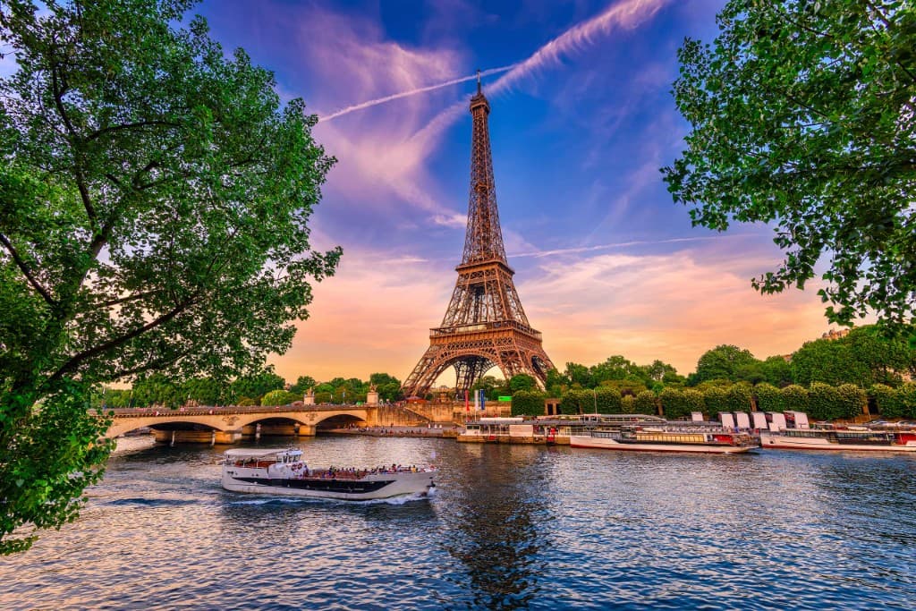 Eiffel Tower at sunset